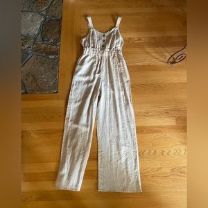 striped button one piece, medium